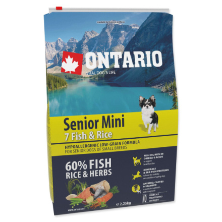 Krmivo Ontario Senior Mini Fish & Rice 2,25kg 214-11175|X|X|KS