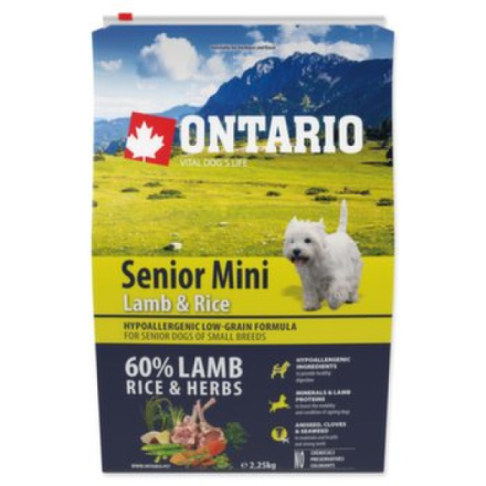 Krmivo Ontario Senior Mini Lamb & Rice 2,25kg 214-11195|X|X|KS