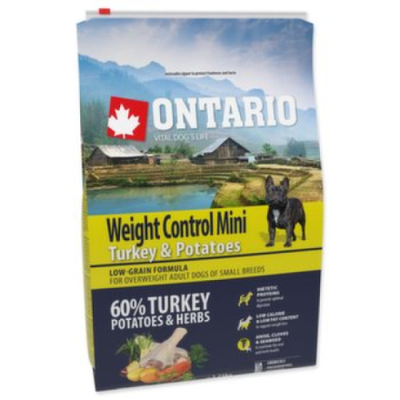 Krmivo Ontario Mini Weight Control Turkey & Potatoes 2,25kg 214-12545|X|X|KS