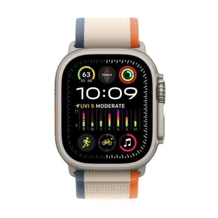 Apple Watch Ultra 2 49mm titanové pouzdro s oranžovo-béžovým trailovým tahem - S/M MRF13CS/A