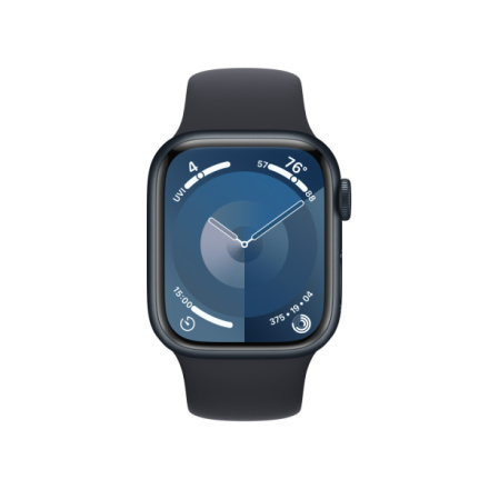 Apple Watch Series 9 41mm Temně inkoustový hliník s temně inkoustovým sportovním řemínkem - S/M MR8W3QC/A