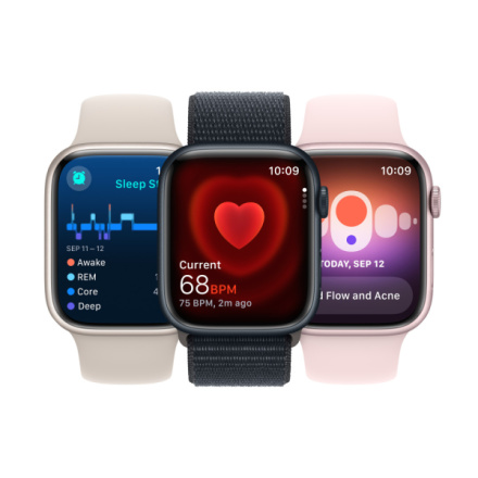 Apple Watch Series 9 41mm Temně inkoustový hliník s temně inkoustovým provlékacím sportovním řemínkem MR8Y3QC/A