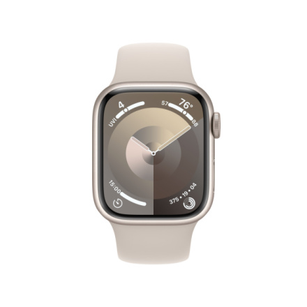 Apple Watch Series 9 41mm Cellular Hvězdně bílý hliník s hvězdně bílým sportovním řemínkem - S/M MRHN3QC/A