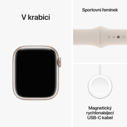 Apple Watch Series 9 41mm Cellular Hvězdně bílý hliník s hvězdně bílým sportovním řemínkem - M/L MRHP3QC/A