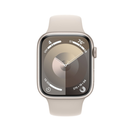 Apple Watch Series 9 45mm Cellular Hvězdně bílý hliník s hvězdně bílým sportovním řemínkem - M/L MRM93QC/A