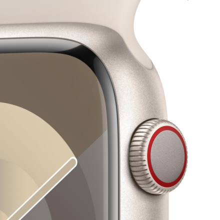 Apple Watch Series 9 45mm Cellular Hvězdně bílý hliník s hvězdně bílým sportovním řemínkem - M/L MRM93QC/A