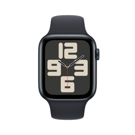 Apple Watch SE 44mm Temně inkoustový hliník s temně inkoustovým sportovním řemínkem - S/M MRE73QC/A