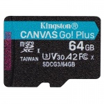 Kingston Canvas Go Plus A2/micro SDXC/64GB/UHS-I U3 / Class 10, SDCG3/64GBSP