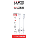 WINNER USB-A/USB-C KABEL 3A 2 M BÍLÝ 10168