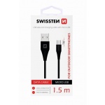 Swissten datový kabel USB - microUSB 1.5m / 9 mm černá 71504303