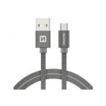 SWISSTEN TEXTILE datový kabel USB - micro USB 1.2m šedá 71522202