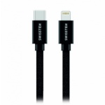 SWISSTEN TEXTILE datový kabel USB-C - (LIGHTNING) 1,2m černá 71525201