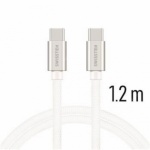 SWISSTEN TEXTILE datový kabel USB-C/USB-C 1,2 M stříbrná 8595217455986