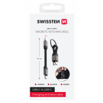 SWISSTEN MAGNETICKÝ KEYCHAIN KABEL USB-C / USB-C 9,7 CM (71551040) black