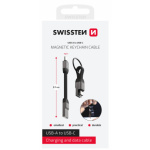 SWISSTEN MAGNETICKÝ KEYCHAIN KABEL USB-A / USB-C 9,7 CM (71551050) black