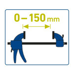 svěrka rychloupínací, 150mm, 165-300mm 715521