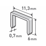 spony, balení 1000ks, 6mm, 11,3x0,52x0,70mm 8852501