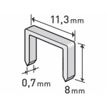 spony, balení 1000ks, 8mm, 11,3x0,52x0,70mm 8852502