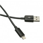 Kabel C-TECH USB 2.0 Lightning (IP5 a vyšší) nabíjecí a synchronizační kabel, 1m, černý, CB-APL-10B