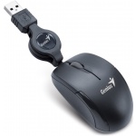 GENIUS Micro Traveler V2/Cestovní/Optická/1 200 DPI/Drátová USB/Černá, 31010125105