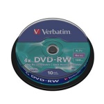 VERBATIM DVD-RW(10-Pack)Spindle4x/DLP/4.7GB, 43552