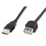 PremiumCord USB 2.0 kabel prodlužovací, A-A, 1m, černý, kupaa1bk