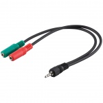 PremiumCord Adaptér 4pin 3,5mm-2x stereo 3,5mm M/2xF, kjr-33