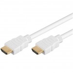 PremiumCord HDMI High Speed + Ethernet kabel,bílý, zlacené konektory, 2m, kphdme2w