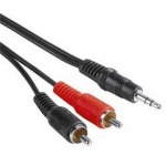 PremiumCord Kabel Jack 3.5mm-2xCINCH M/M 1,5m, kjackcin015