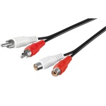 PremiumCord Kabel 2x Cinch-2x Cinch, M/F 2m, kjackcmf2-2
