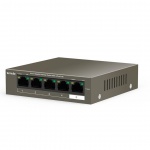 Tenda TEG1105P-4-63W PoE AT switch 4x PoE 802.3af/at, 5x 1 Gb/s, PoE celkem 63W, fanless, PoE+, 75011816