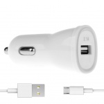 Nabíječka do auta Winner USB Charger 2,1A + MICRO-USB Cable (Bílá) MM_5012