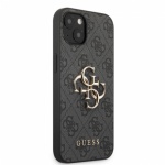 Guess PU 4G Metal Logo Zadní Kryt pro iPhone 13 Grey, GUHCP13M4GMGGR