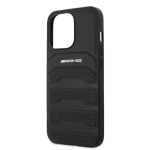 AMG Leather Debossed Lines Zadní Kryt pro iPhone 14 Pro Max Black, AMHCP14XGSEBK