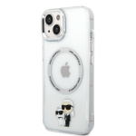 Karl Lagerfeld IML Karl and Choupette MagSafe Zadní Kryt pro iPhone 14 Transparent, KLHMP14SHNKCIT