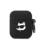 Karl Lagerfeld 3D Logo NFT Choupette Head Silikonové Pouzdro pro Airpods 1/2 Black, KLA2RUNCHK