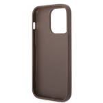 Guess PU 4G Stripe Zadní Kryt pro iPhone 14 Pro Brown, GUHCP14LG4GLBR