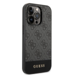 Guess PU 4G Stripe Zadní Kryt pro iPhone 14 Pro Max Grey, GUHCP14XG4GLGR