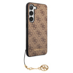 Guess 4G Charm Zadní Kryt pro Samsung Galaxy S23 Brown, GUHCS23SGF4GBR