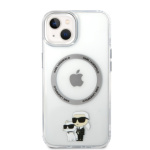 Karl Lagerfeld IML Karl and Choupette MagSafe Zadní Kryt pro iPhone 13 Transparent, KLHMP13MHNKCIT