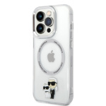 Karl Lagerfeld IML Karl and Choupette MagSafe Zadní Kryt pro iPhone 13 Pro Transparent, KLHMP13LHNKCIT