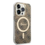 Guess IML 4G MagSafe Zadní Kryt pro iPhone 14 Pro Brown, GUHMP14LH4STW