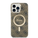 Guess IML 4G MagSafe Zadní Kryt pro iPhone 14 Pro Max Brown, GUHMP14XH4STW