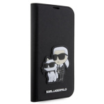 Karl Lagerfeld PU Saffiano Karl and Choupette NFT Book Pouzdro pro iPhone 13 Pro Max Black, KLBKP13XSANKCPK