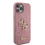 Guess PU Fixed Glitter 4G Metal Logo Zadní Kryt pro iPhone 12/12 Pro Pink, GUHCP12MHG4SGP