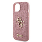 Guess PU Fixed Glitter 4G Metal Logo Zadní Kryt pro iPhone 12/12 Pro Pink, GUHCP12MHG4SGP