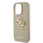 Guess PU Perforated 4G Glitter Metal Logo Zadní Kryt pro iPhone 15 Pro Max Gold, GUHCP15XPSP4LGD