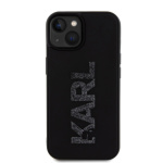 Karl Lagerfeld 3D Rubber Glitter Logo Karl Zadní Kryt pro iPhone 15 Black, KLHCP15S3DMBKCK