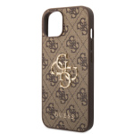 Guess PU 4G Metal Logo Zadní Kryt pro iPhone 15 Plus Brown, GUHCP15M4GMGBR