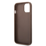 Guess PU 4G Metal Logo Zadní Kryt pro iPhone 15 Plus Brown, GUHCP15M4GMGBR